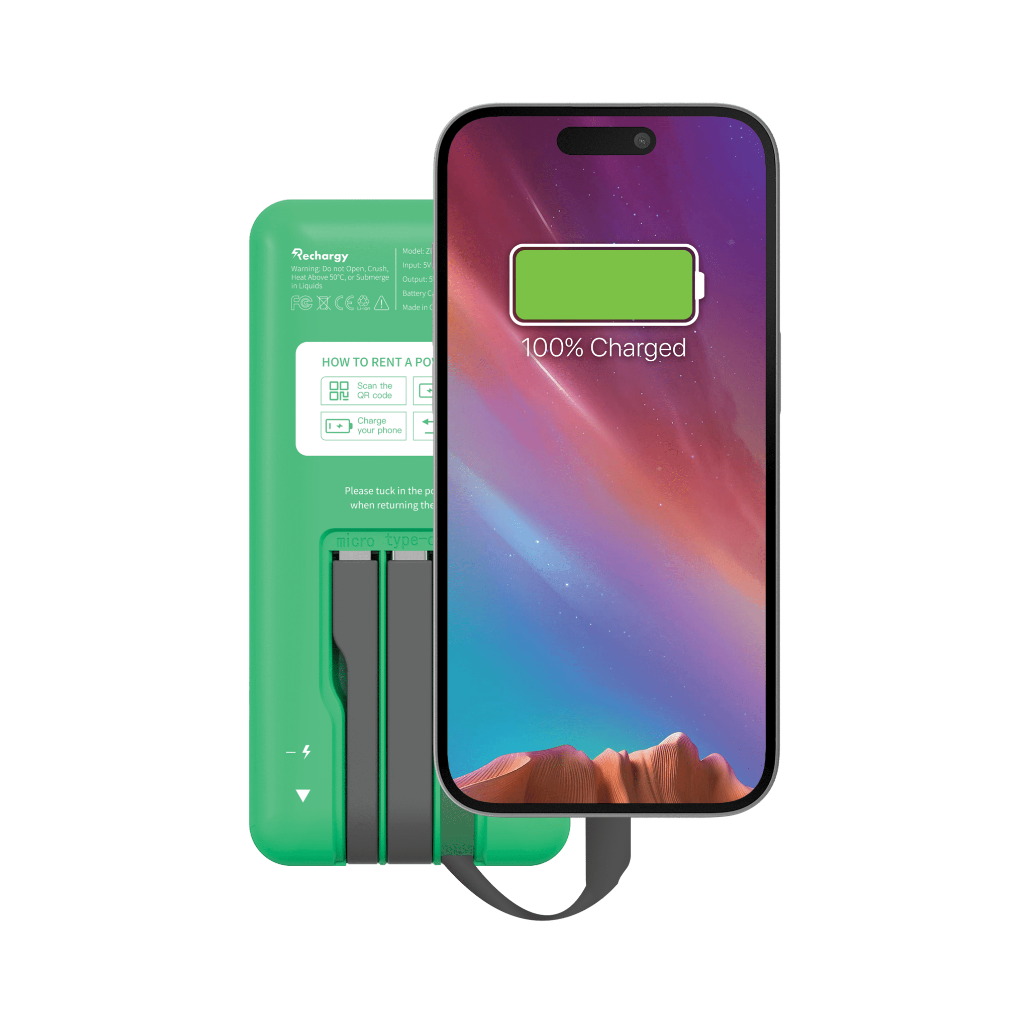 Rechargy Powerbank with phone