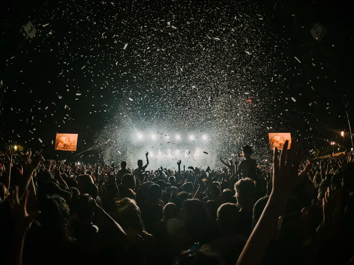 Festival-Publikum vor beleuchteter Bühne